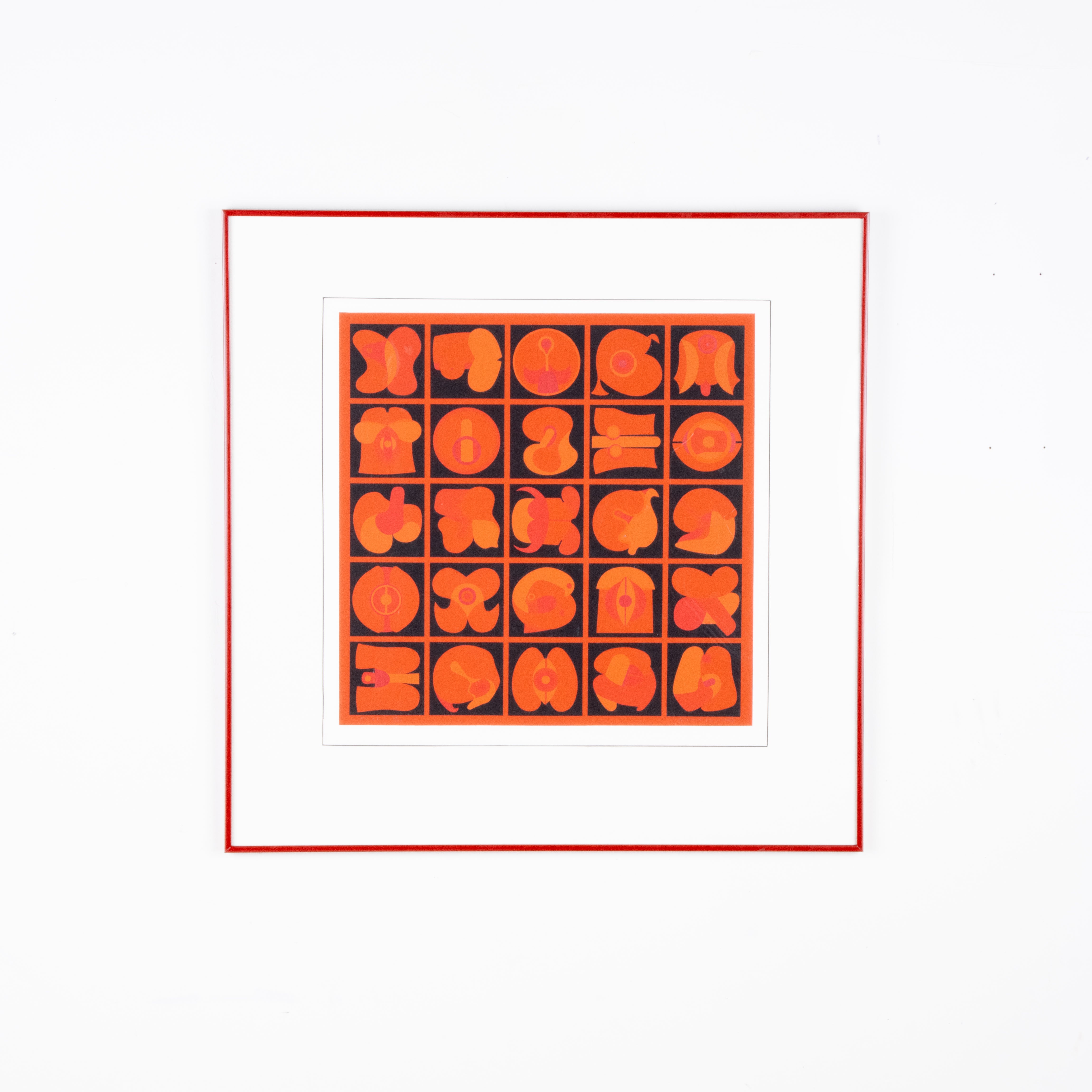 Large Takeshi Kawashima No. 68 Original Screen Print, Framed