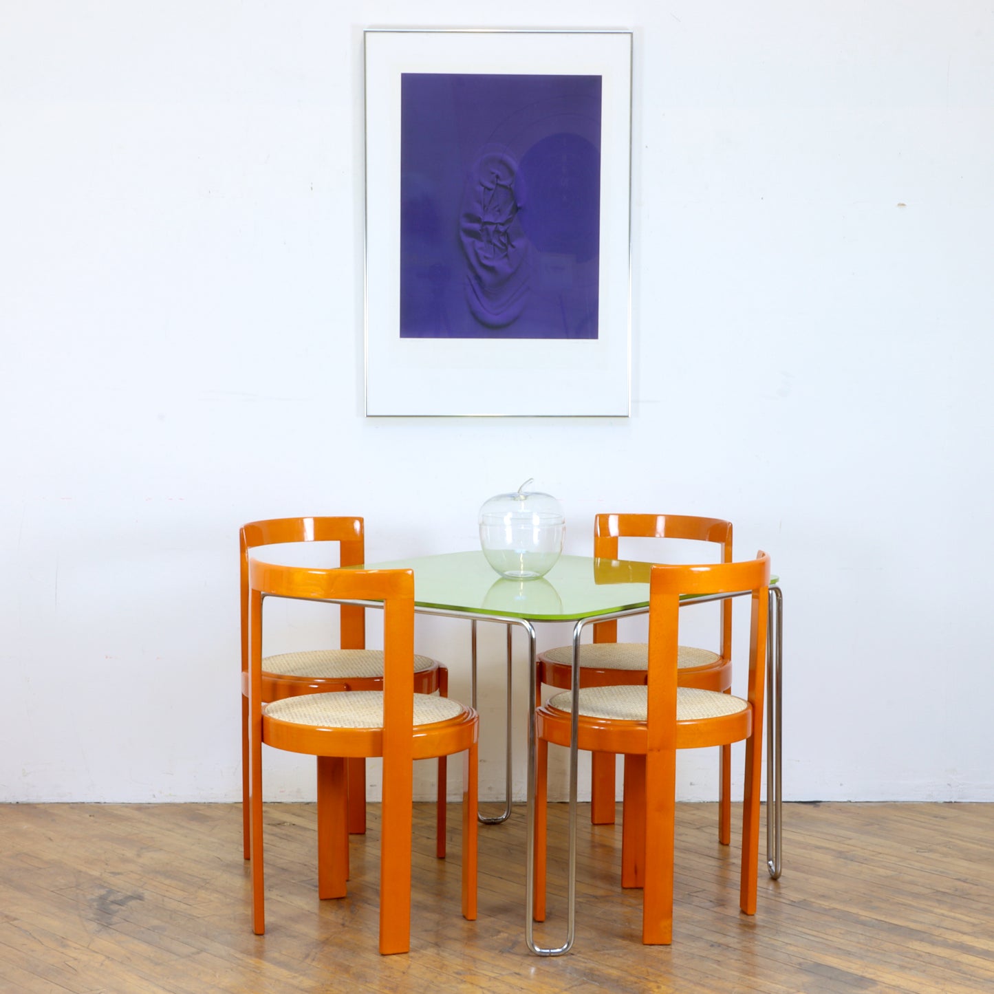 Set of 4 Vintage Italian Cane and Bentwood Chairs