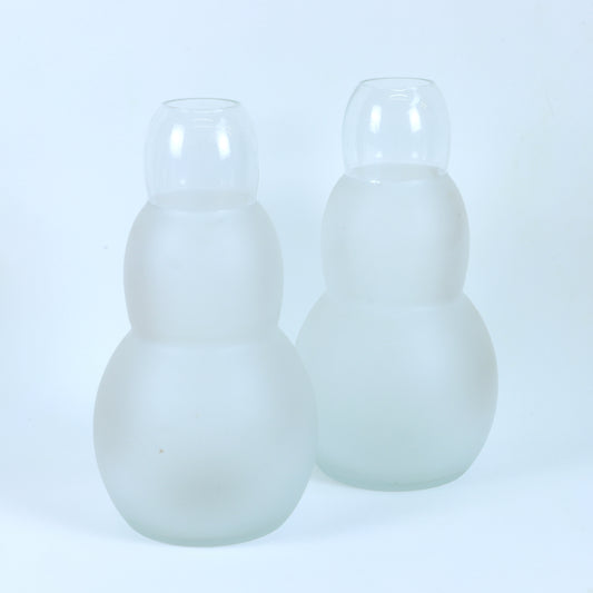 Large Postmodern Frosted Glass Vase