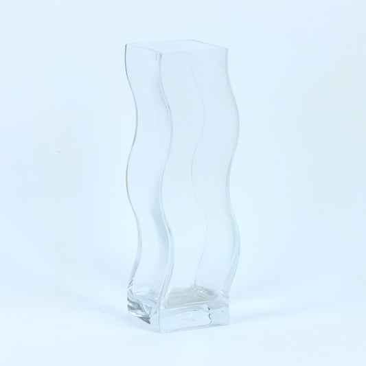 Large Postmodern Glass Squiggle Vase