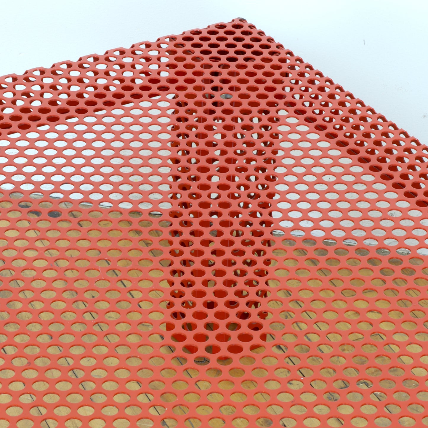 Vintage Perforated Red Metal Coffee Table