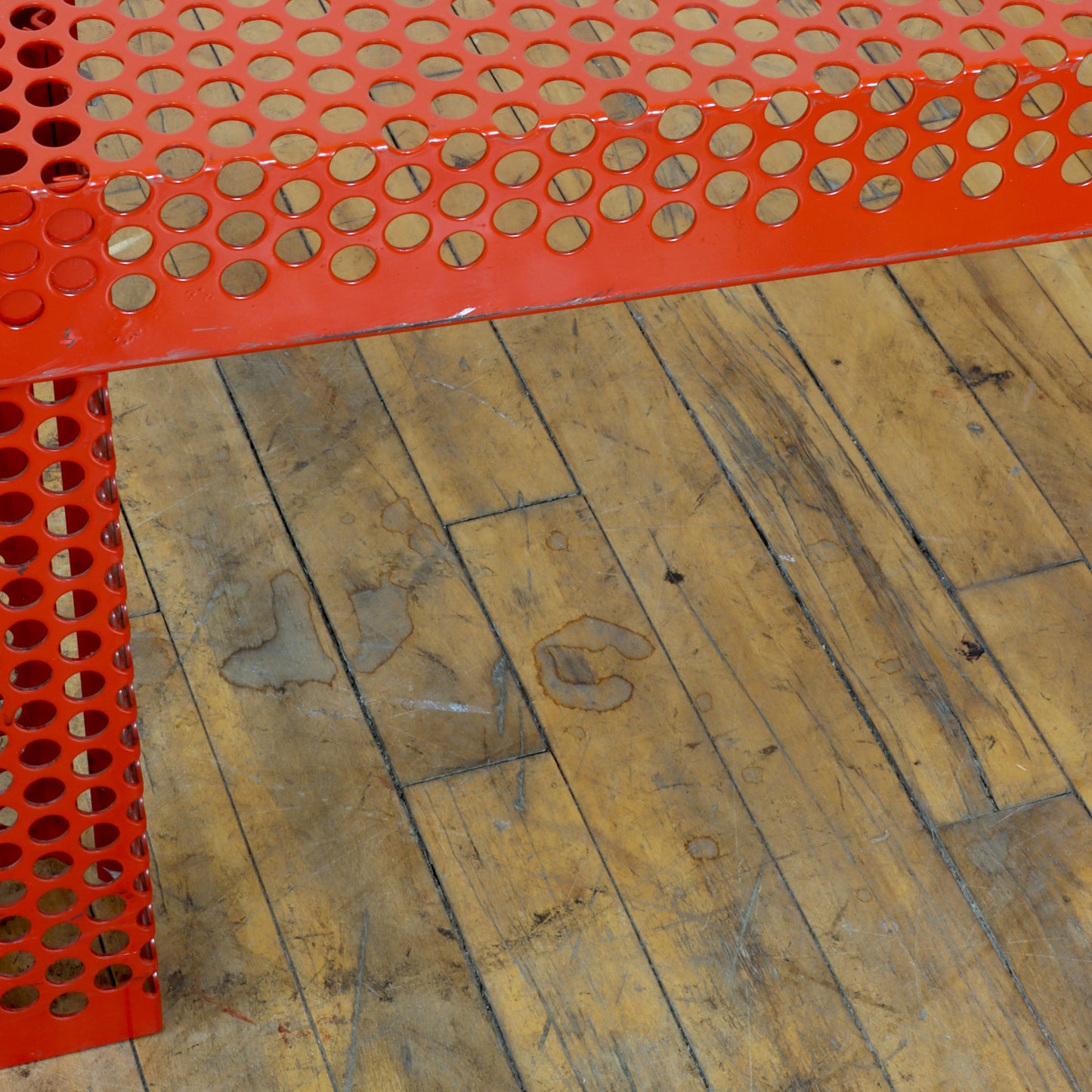 Vintage Perforated Red Metal Coffee Table
