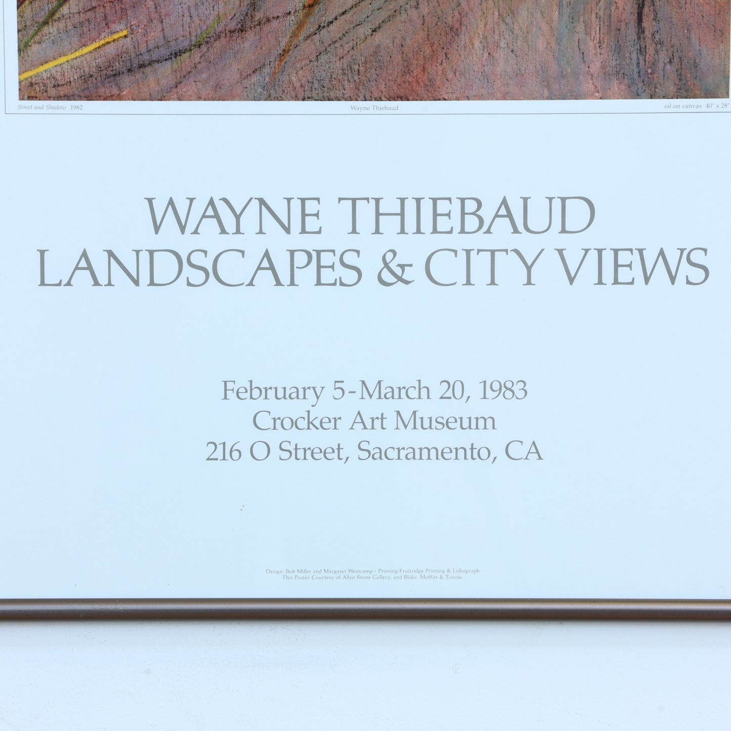 Framed 1983 Framed Wayne Thiebaud "Streets and Shadows" Poster