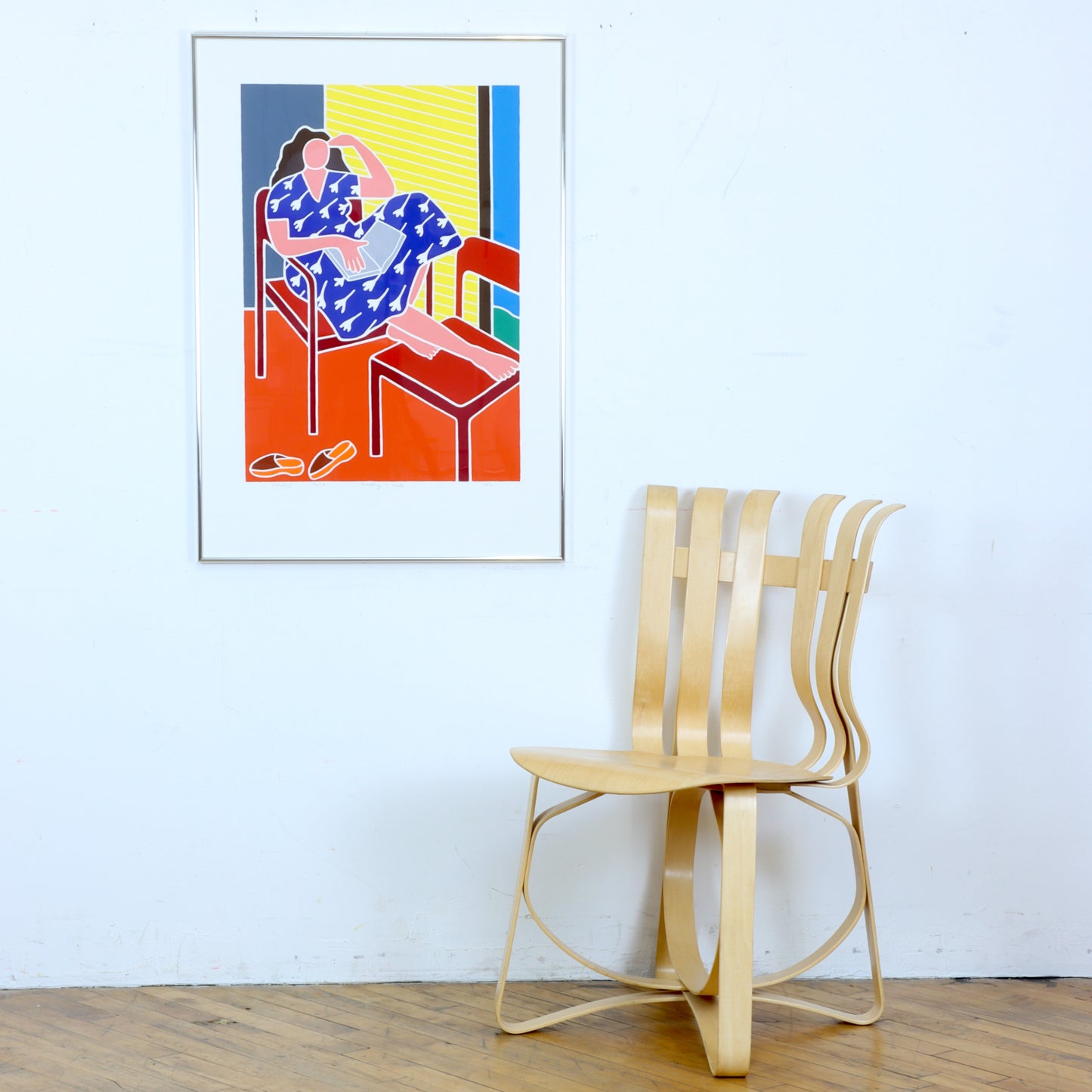 Large Screen Print by Dan May "Reading a Book"