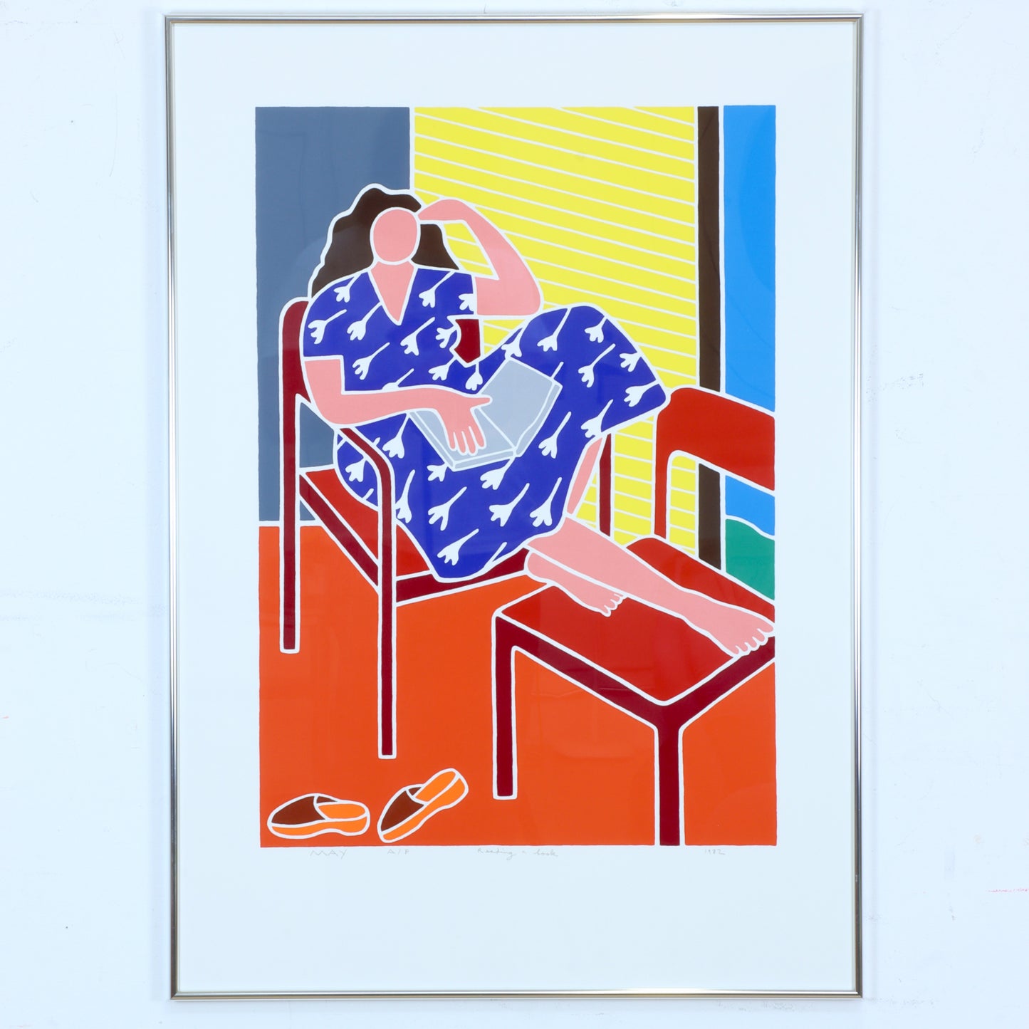 Large Screen Print by Dan May "Reading a Book"