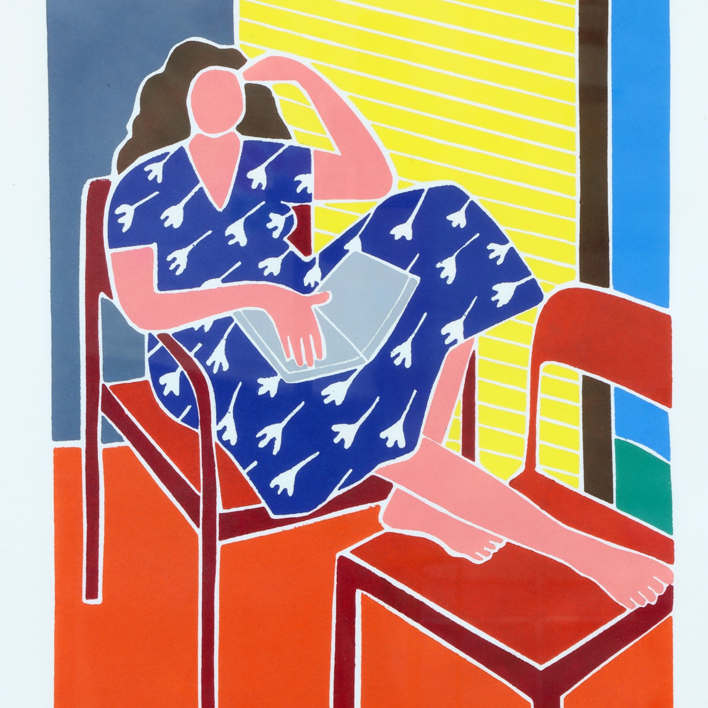 Dan May "Reading A Book" Framed