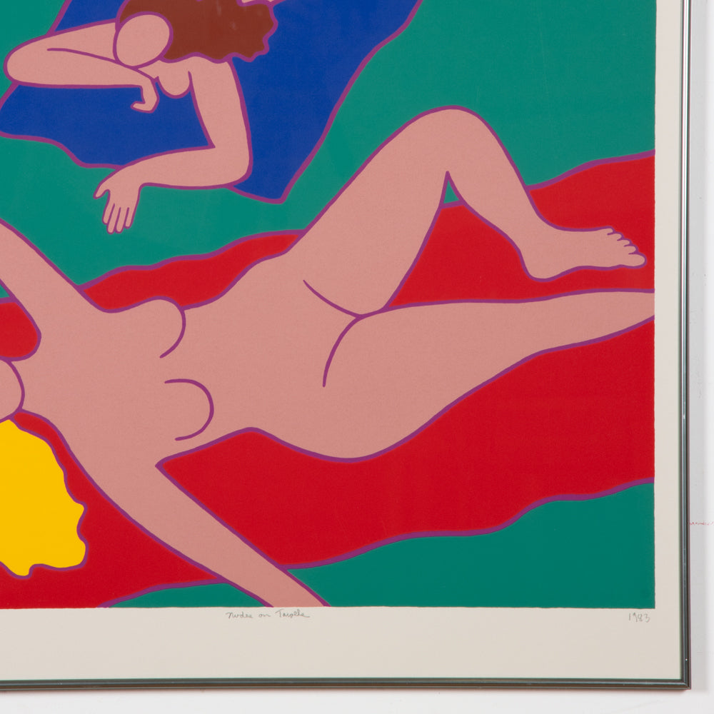 Large 1983 Dan May Screenprint "Nudes on Towels"