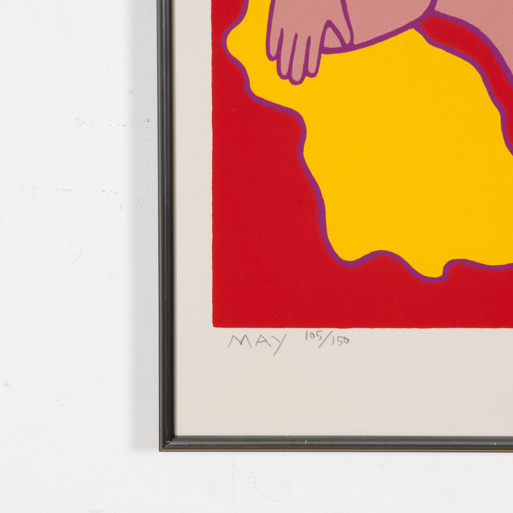 Large 1983 Dan May Screenprint "Nudes on Towels"