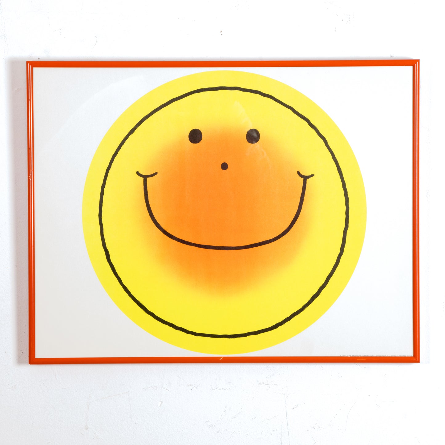 1971 Smiley Face Print, Framed