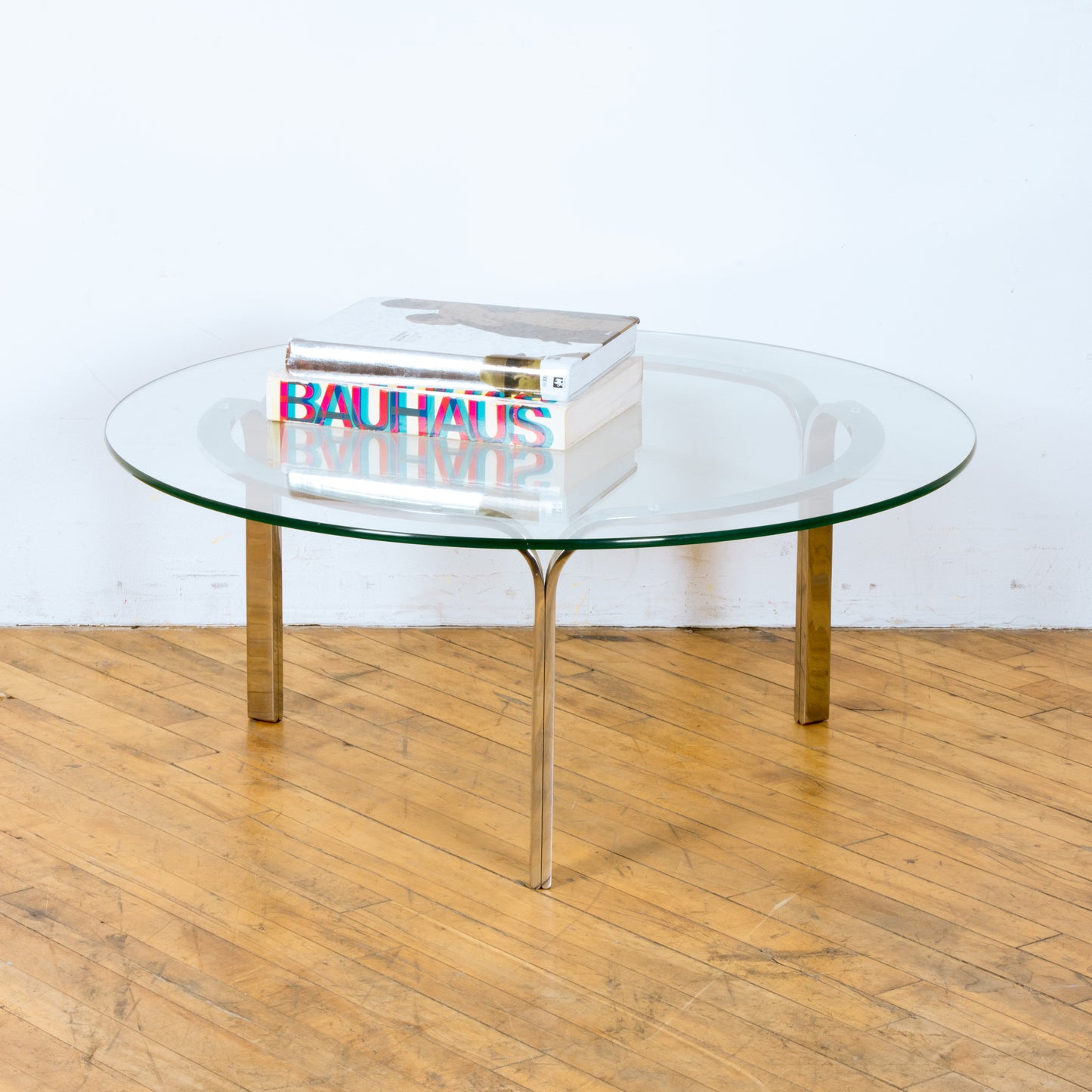 1960s Nicos Zographos Steel Ribbon Coffee Table