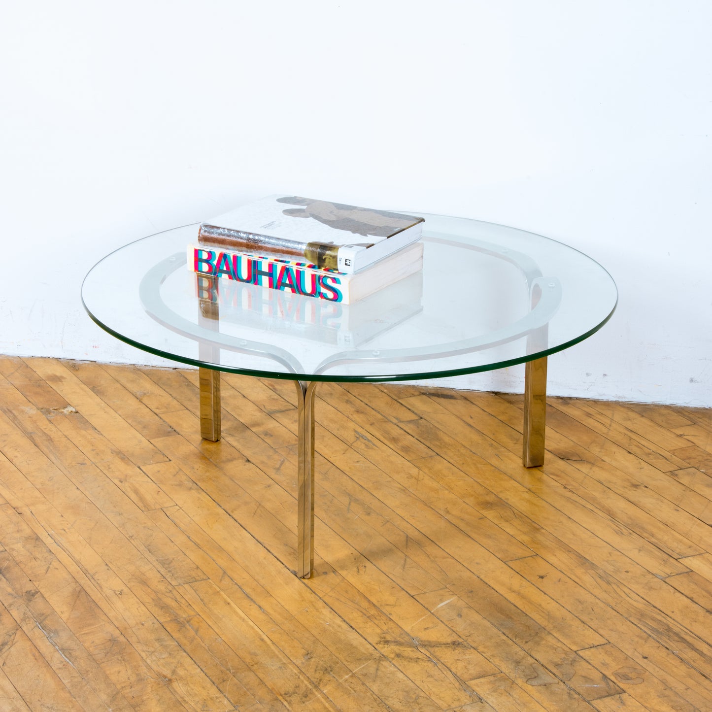 1960s Nicos Zographos Steel Ribbon Coffee Table