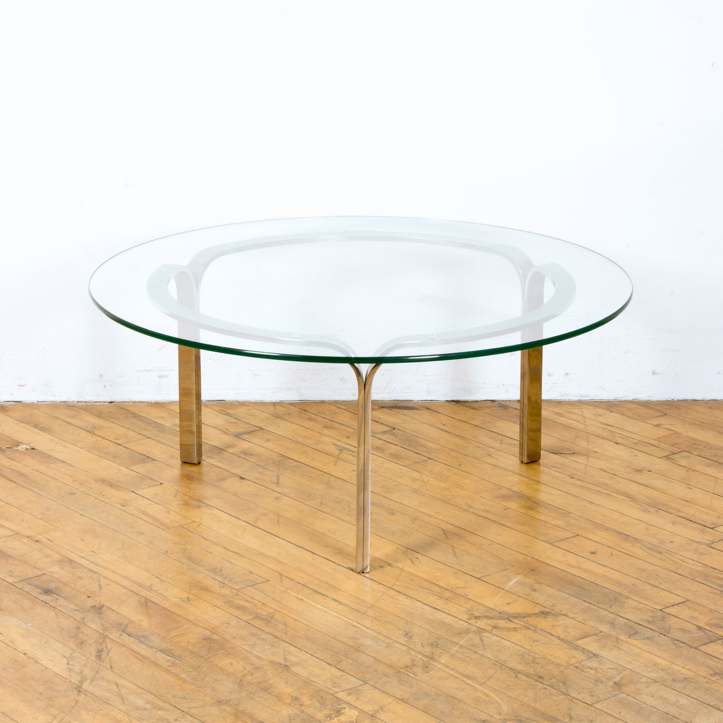 1960s Nicos Zographos Steel Ribbon Coffee Table
