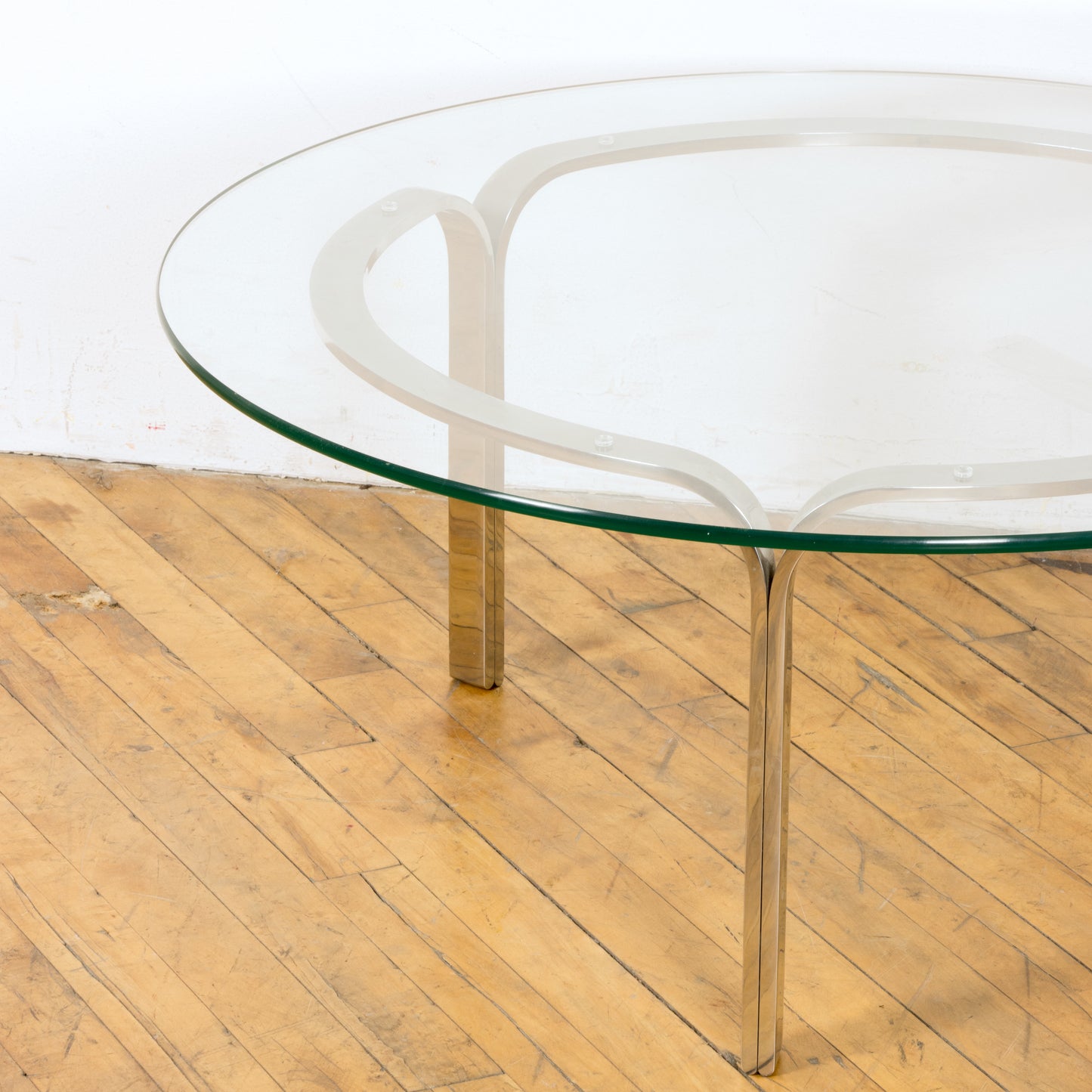 1960s Nicos Zographos Steel Ribbon Coffee Table