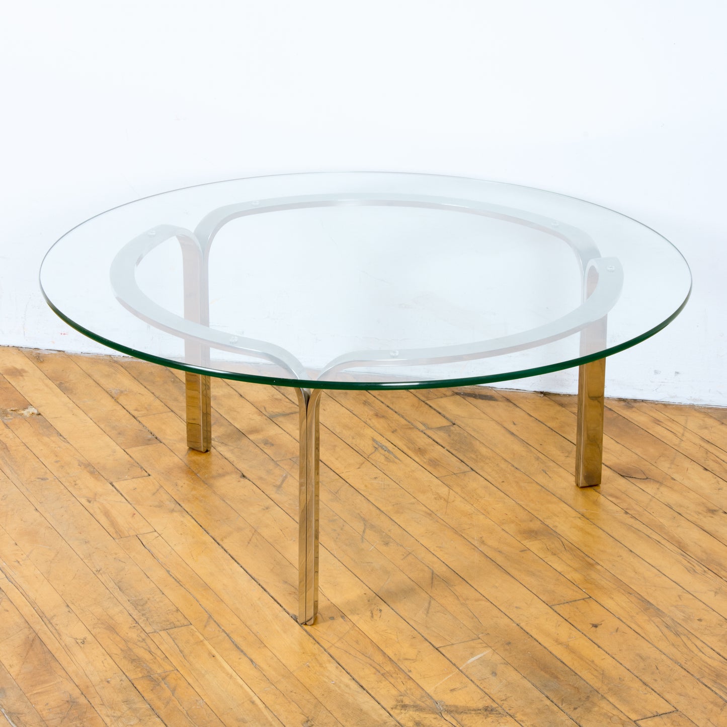 1960s Nicos Zographos Steel Ribbon Coffee Table