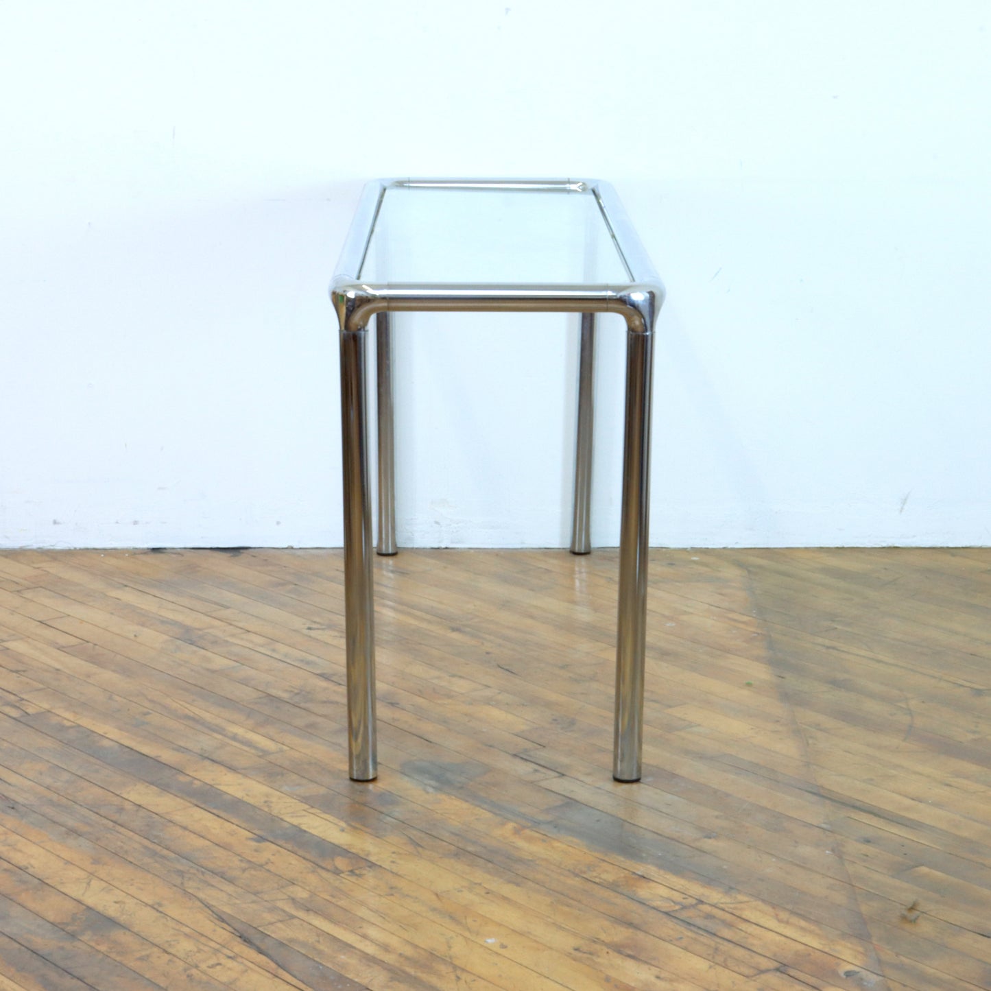 1970s Tubular Chrome Console Table