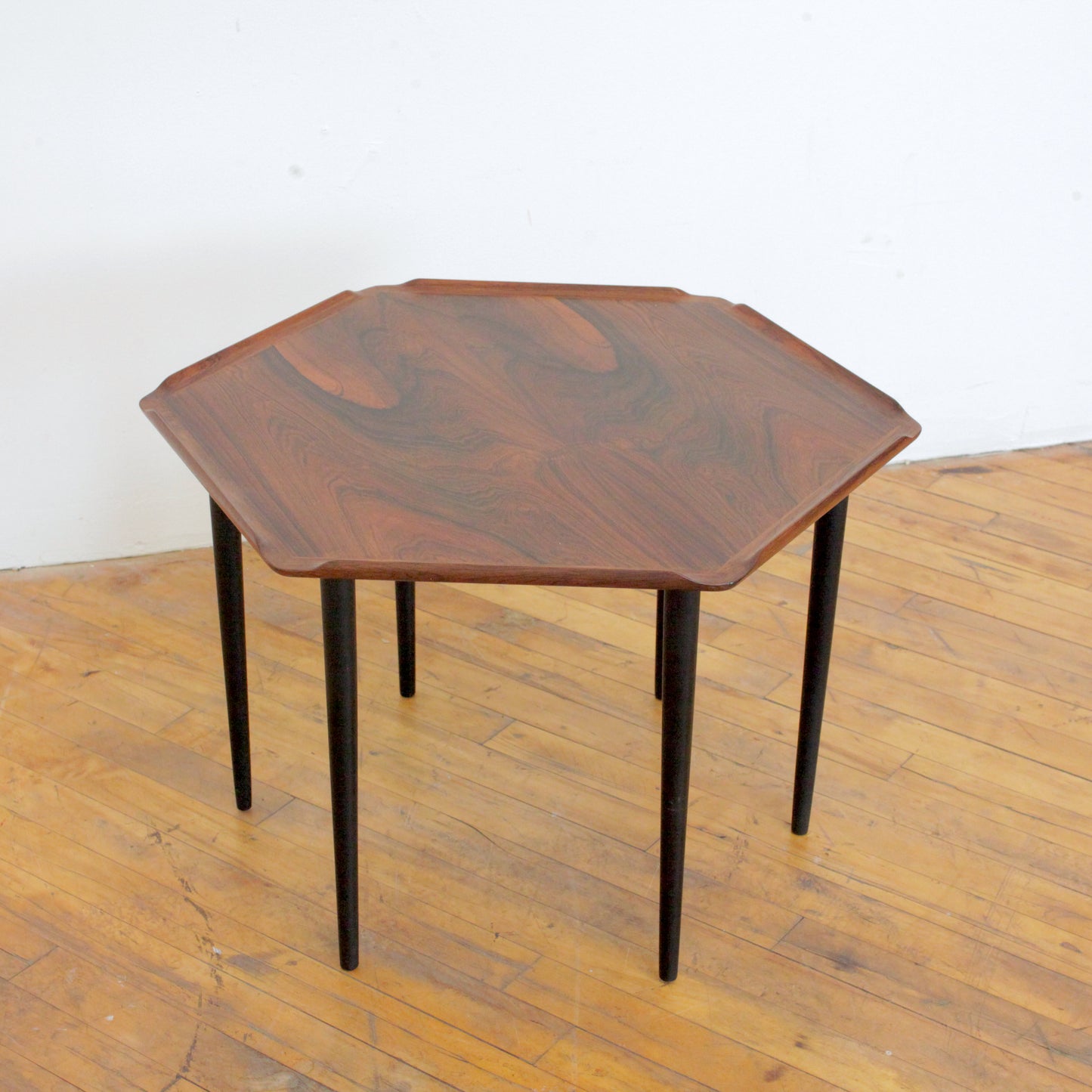 1960s Poul Jensen Hexagonal Rosewood Side Table