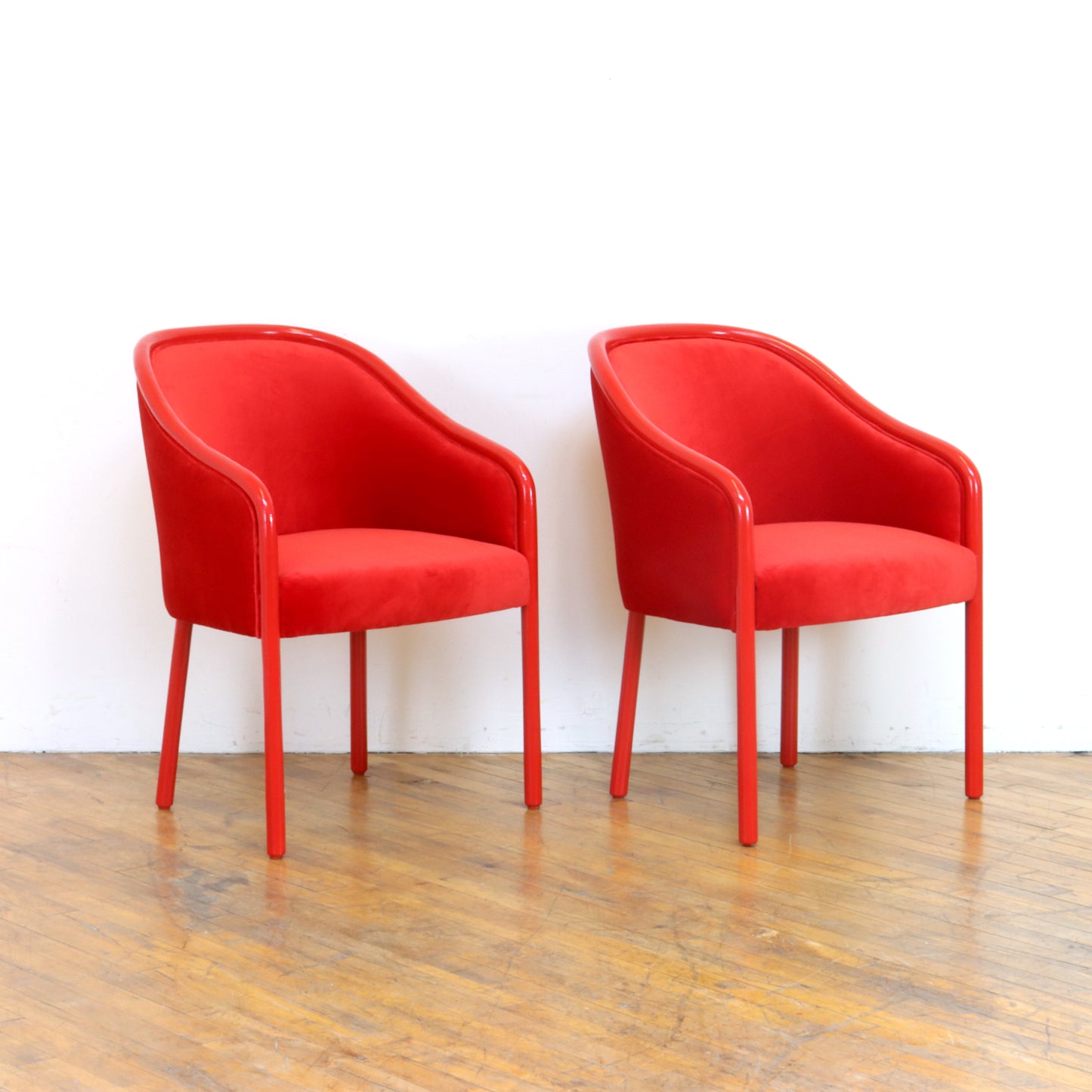 Pair of Ward Bennett Barrel Chairs