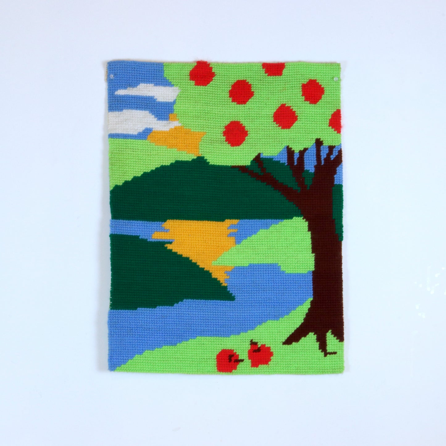 Vintage Needlepoint Landscape