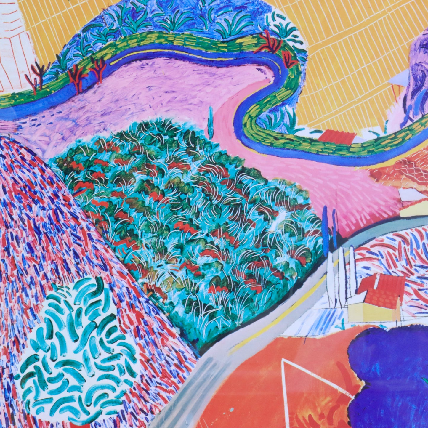 1980 David Hockney "Mulholland Drive: The Road to the Studio" Poster