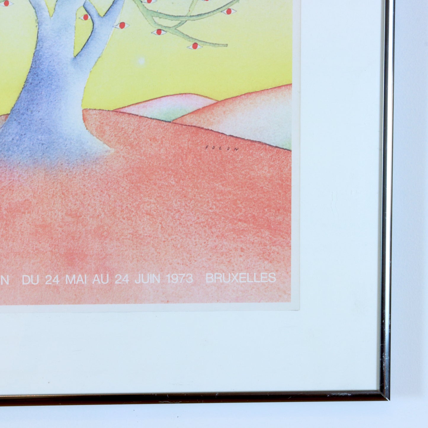 Vintage Jean-Michel Folon Poster, Framed