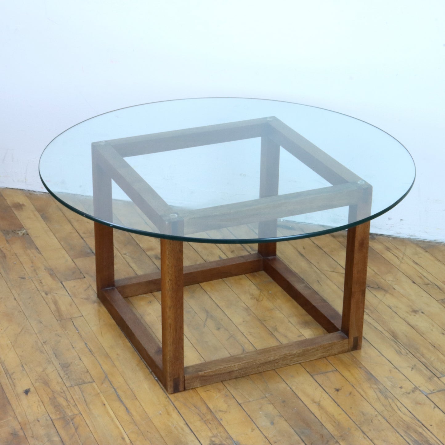 Vintage Walnut Cube Coffee Table