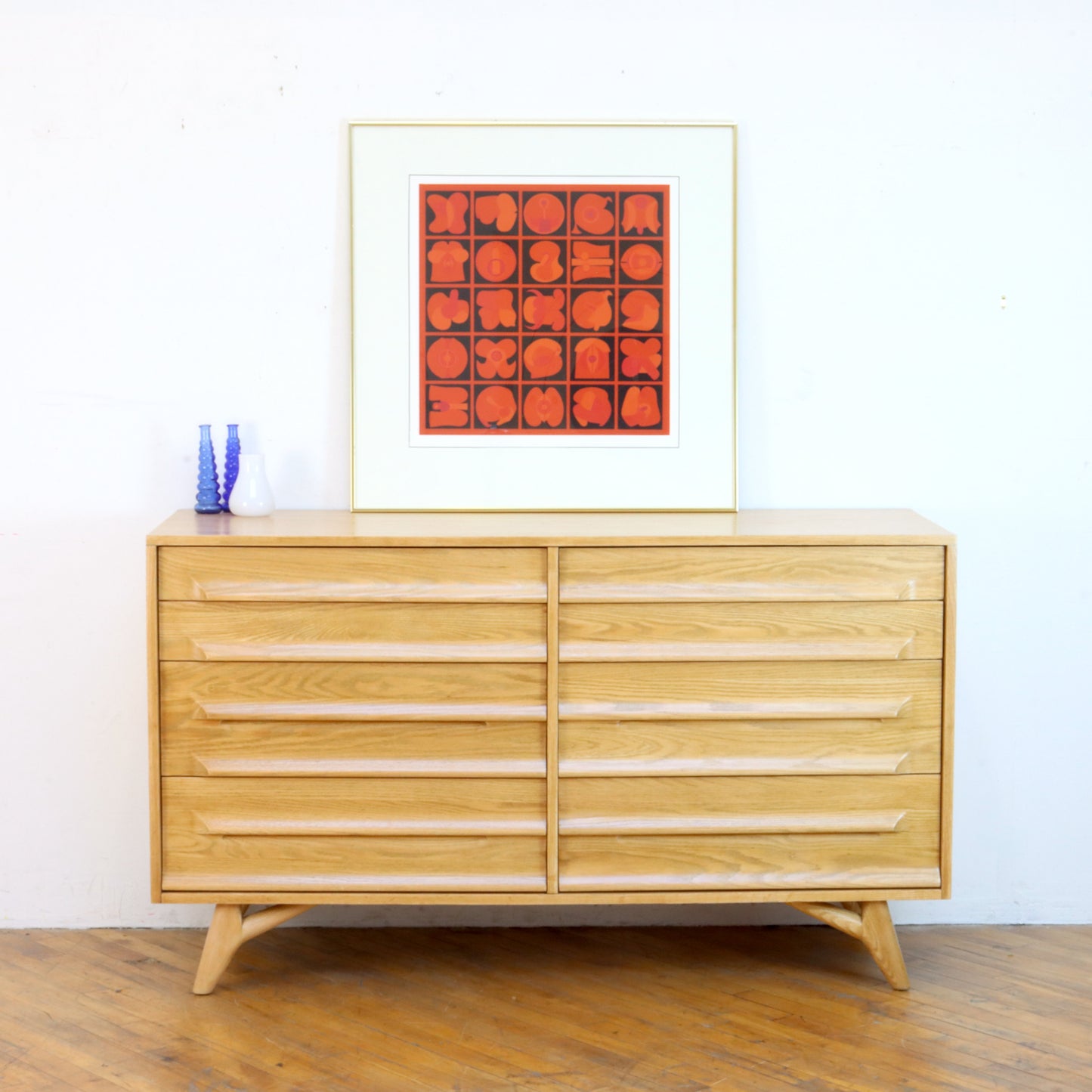 1950s Sculptural Oak Dresser by Jack Van Der Molen