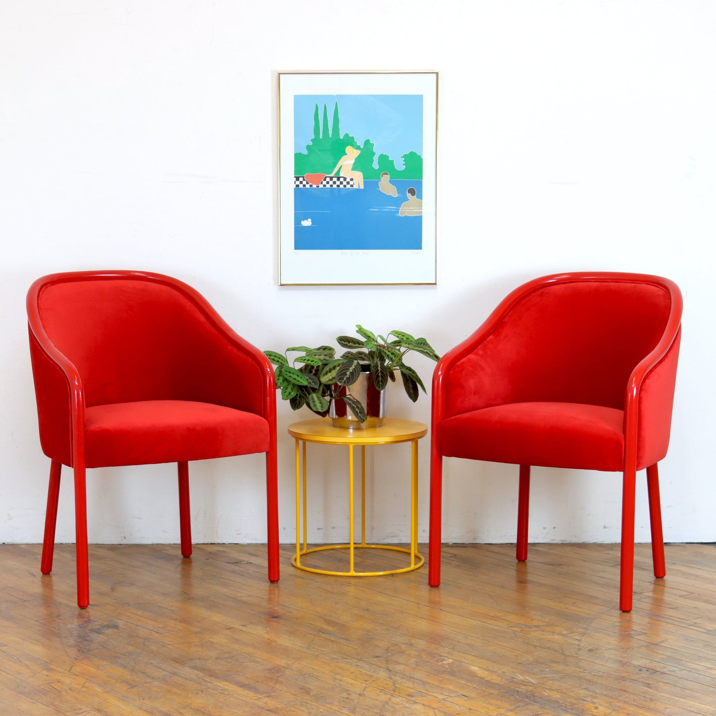 Pair of Ward Bennett Barrel Chairs