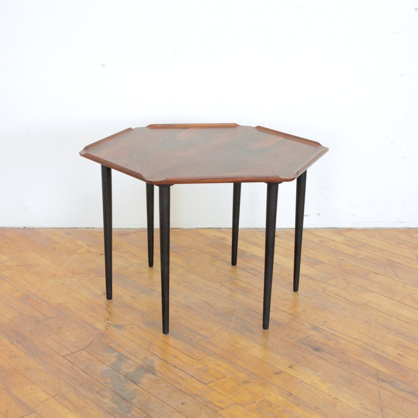 1960s Poul Jensen Hexagonal Rosewood Side Table