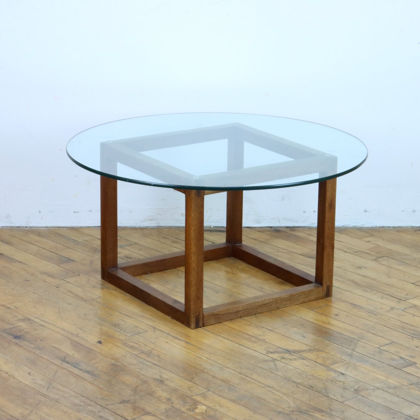 Vintage Walnut Cube Coffee Table