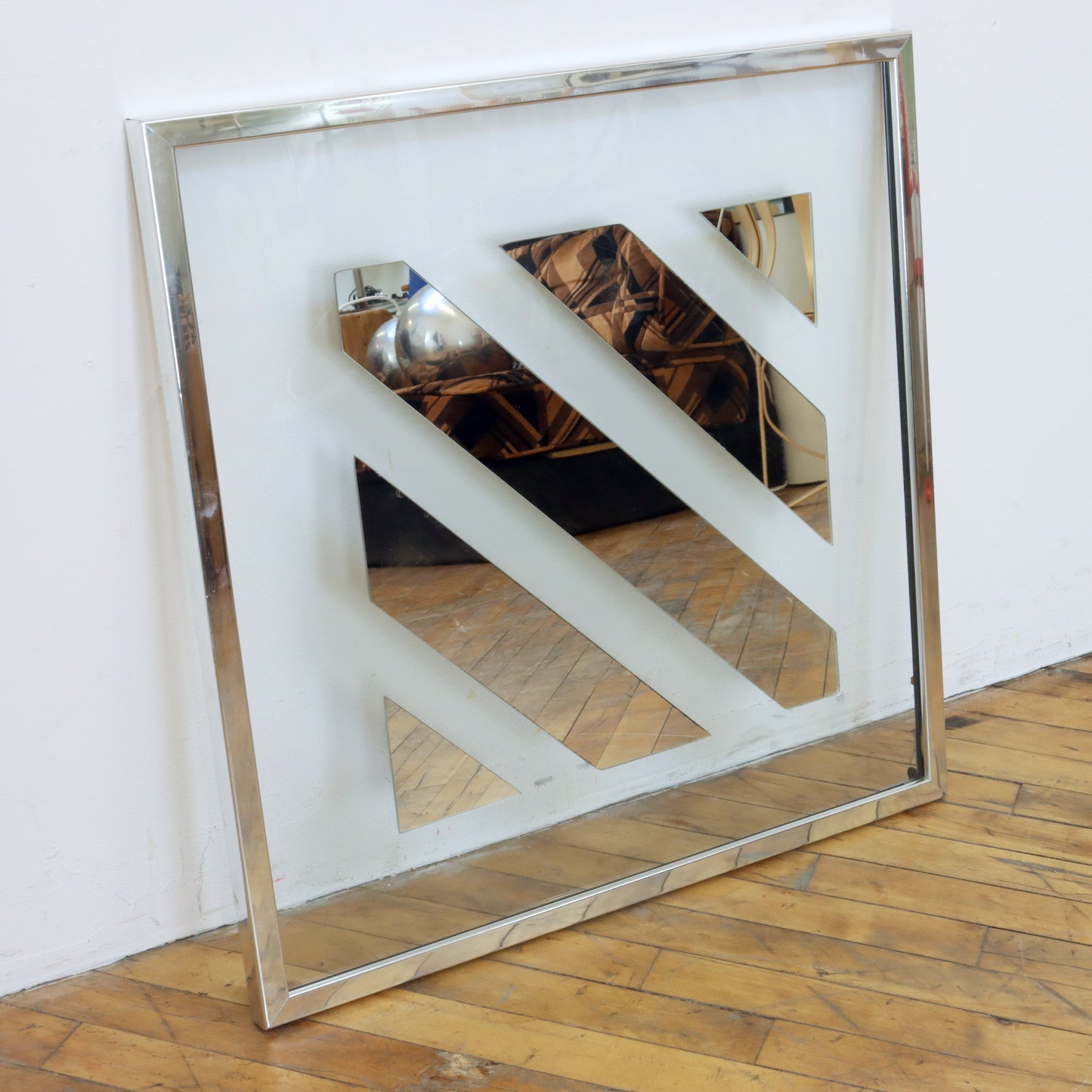 1970s Large Mirror Art