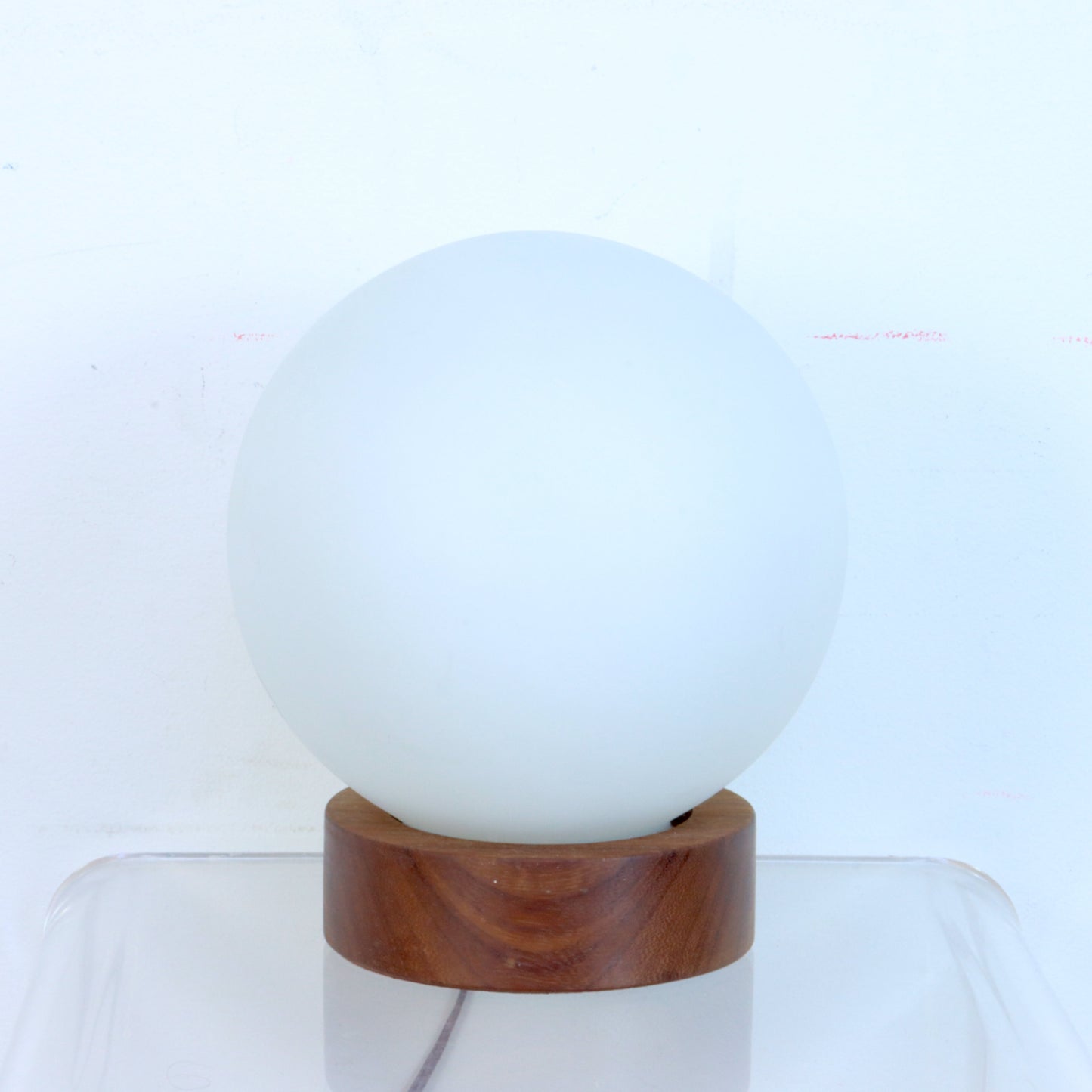 Vintage Teak Globe Lamp