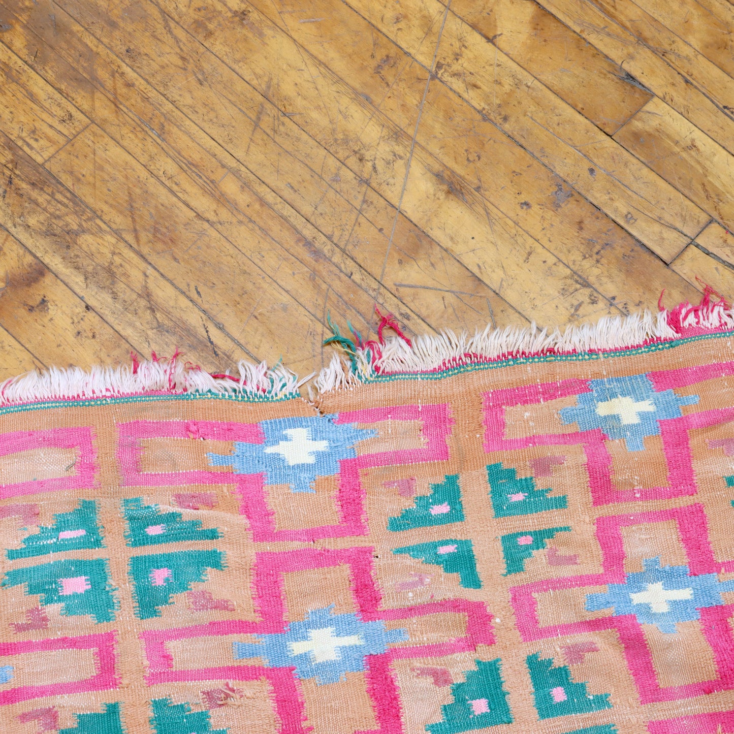 Large Vintage Flat Weave Rug