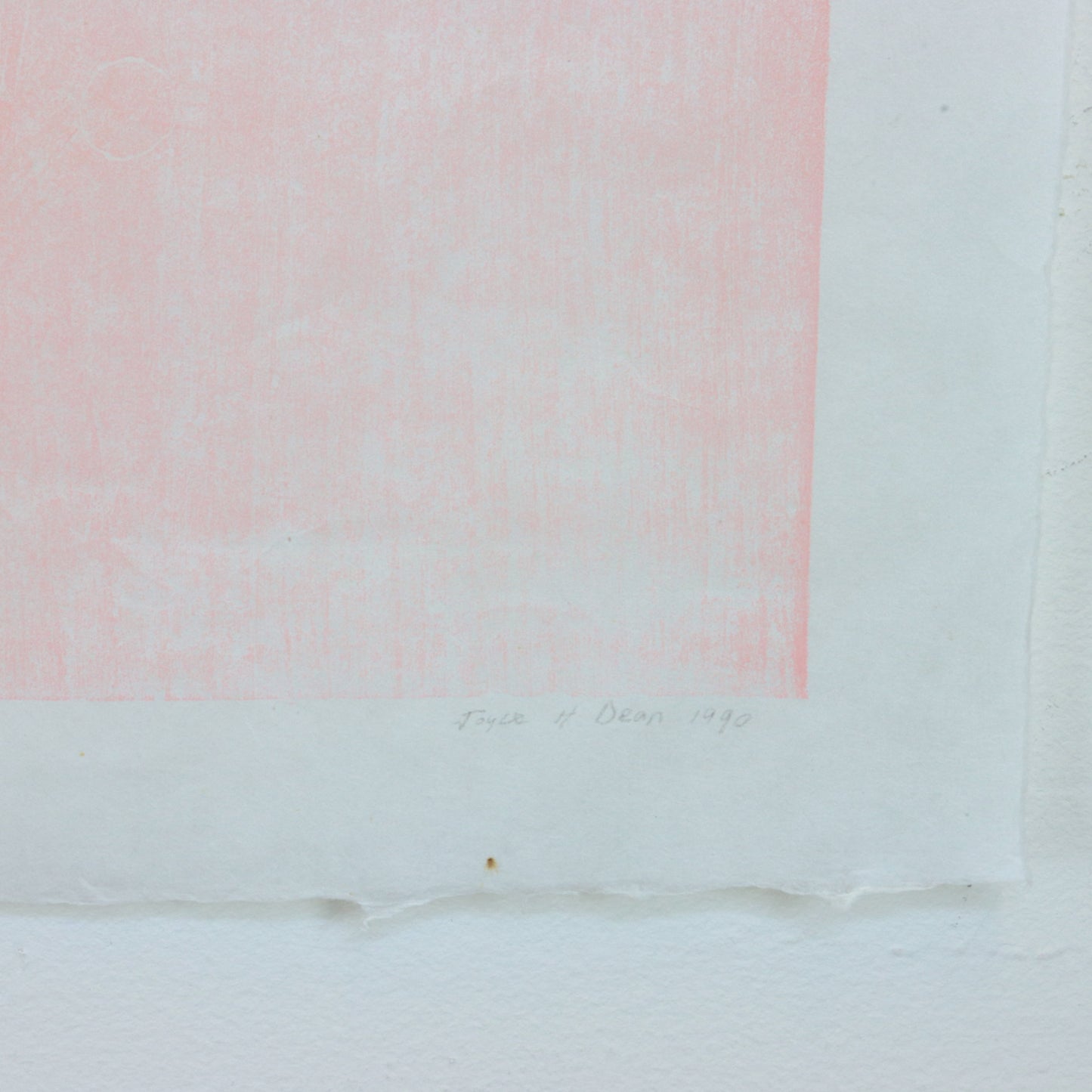 1990 Pink Relief Print by Joyce Dean