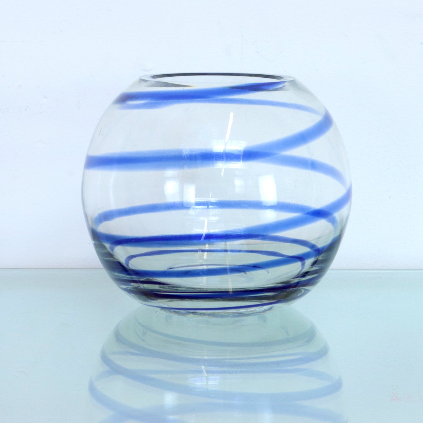 Blue Swirl Glass Vase