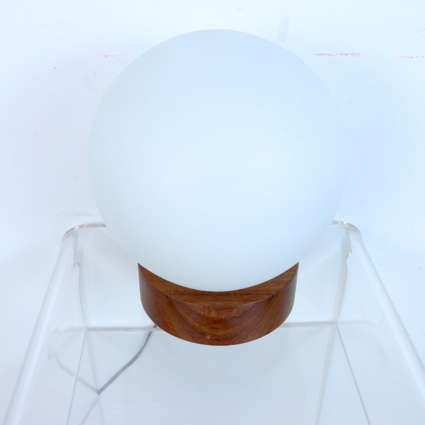 Vintage Teak Globe Lamp