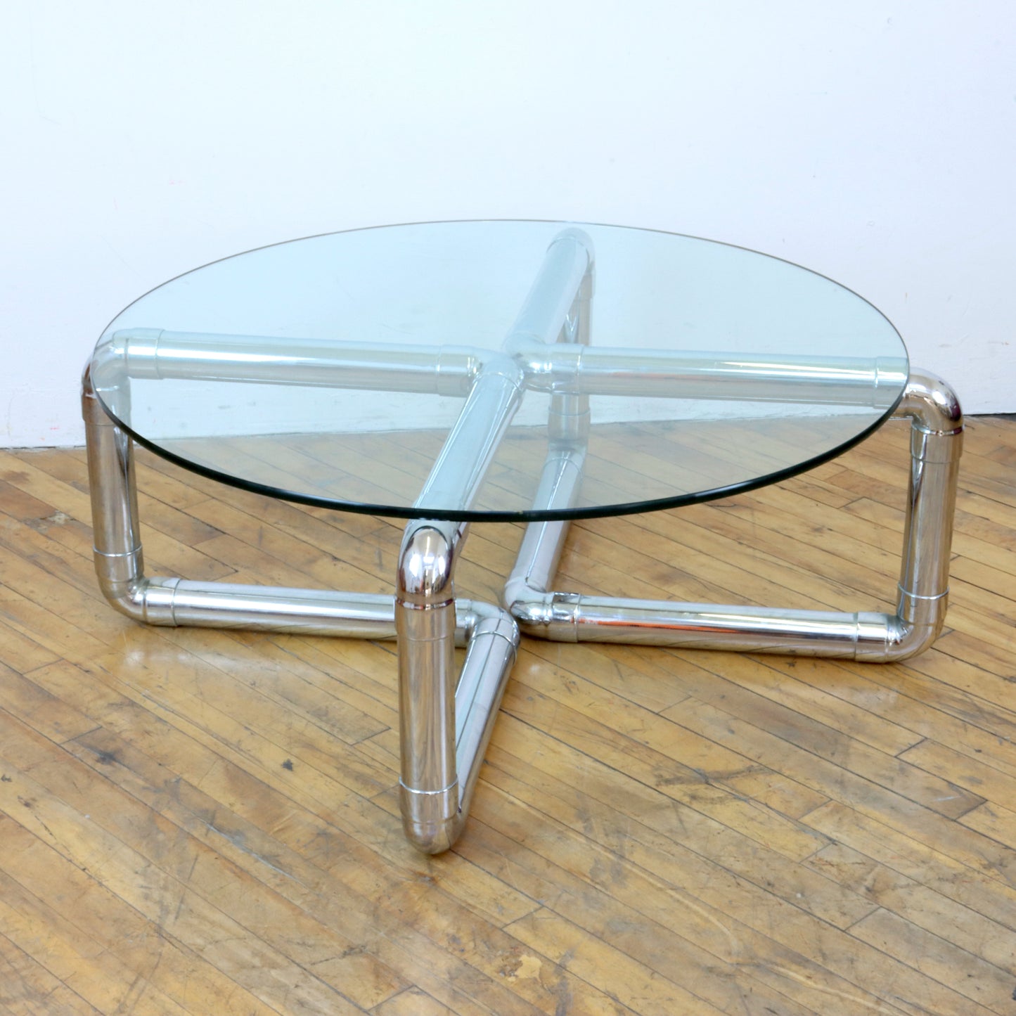 Postmodern Tubular Chrome Coffee Table