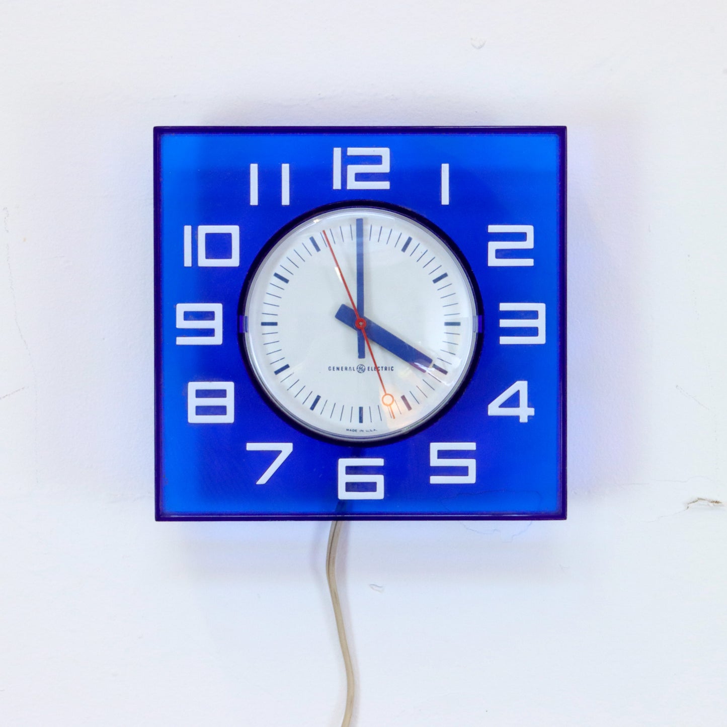 1960s Cobalt Blue Lucite Clock