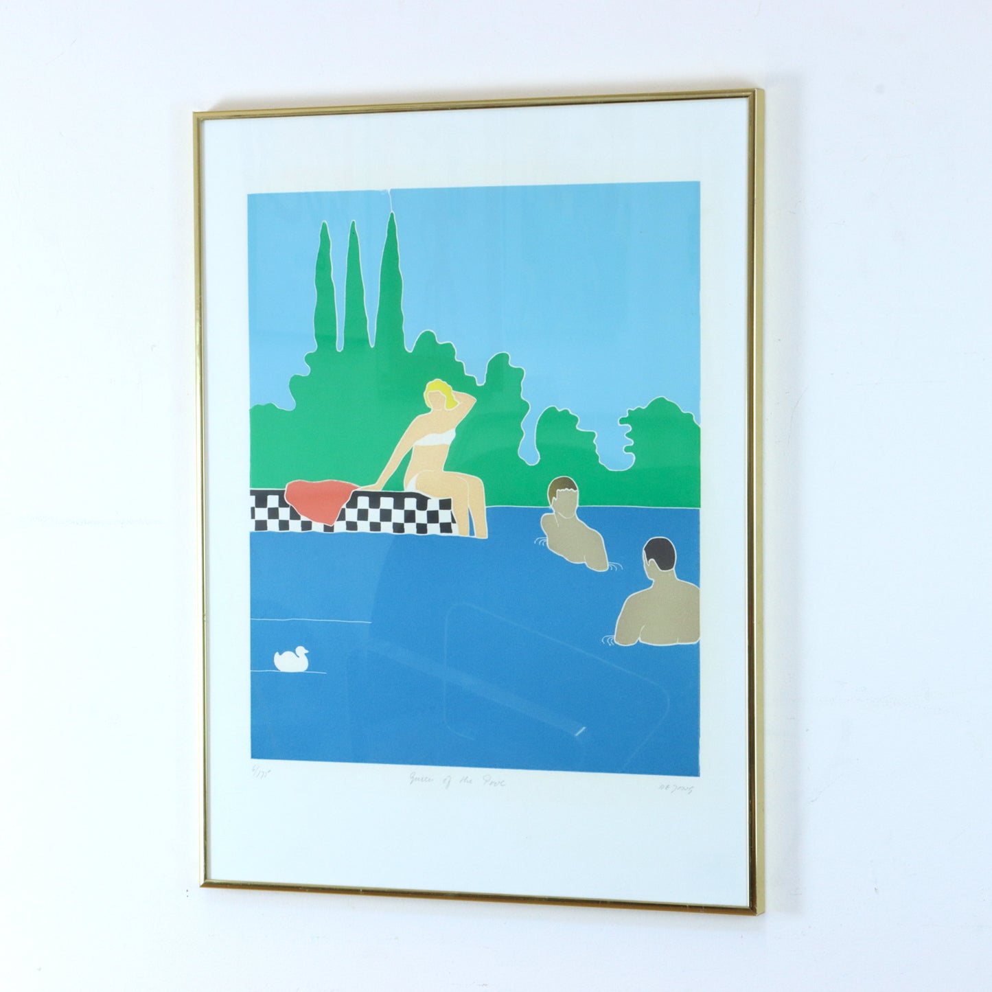 "Queen of the Pool" Relief Print By Thom de Jong