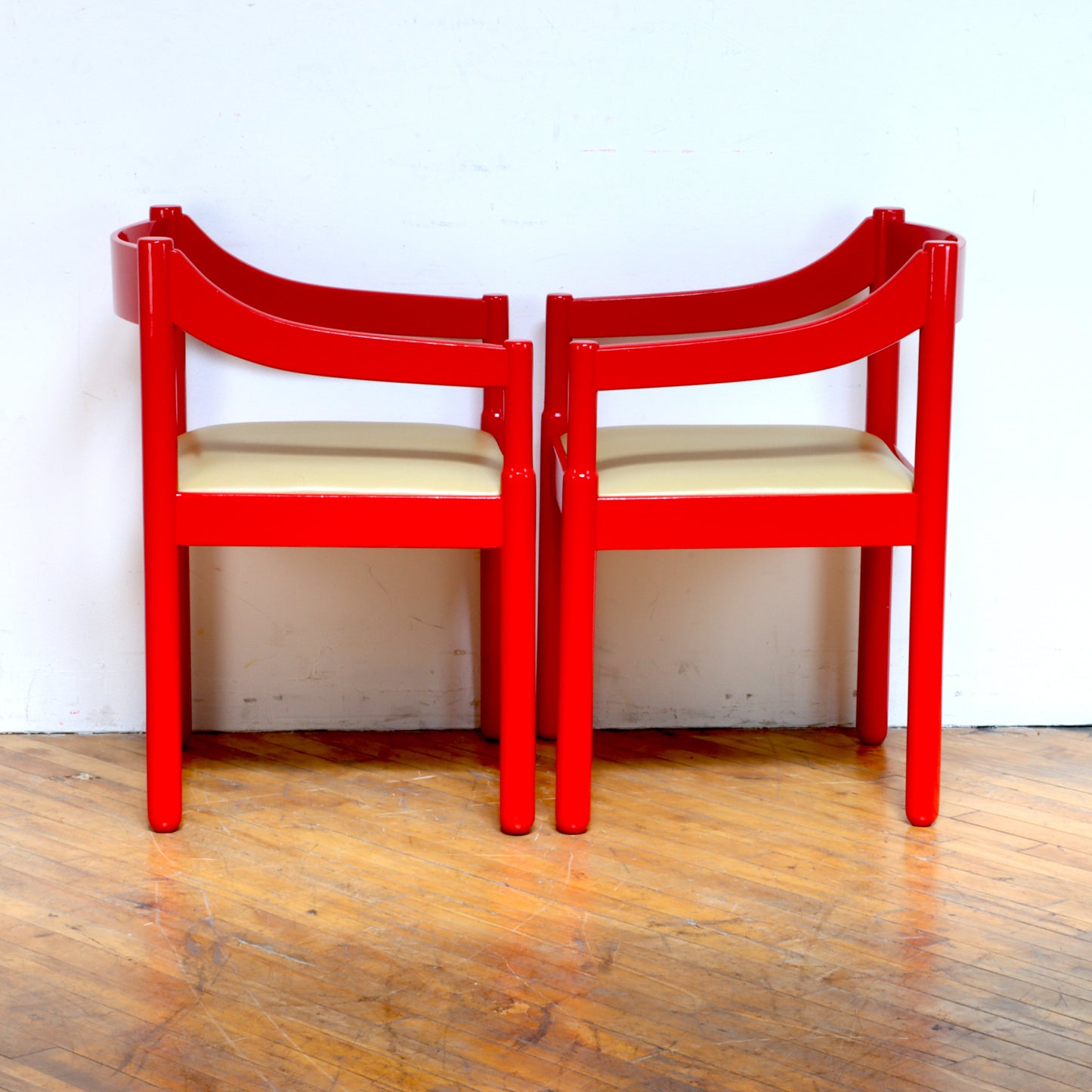 Pair of Vintage Red Carimate Style Chairs