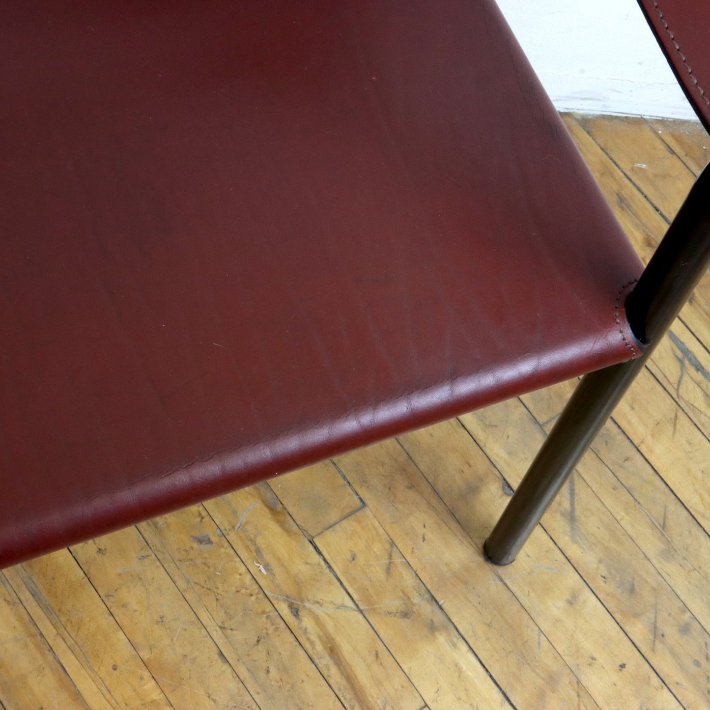 Vintage Postmodern Leather Sling Chair