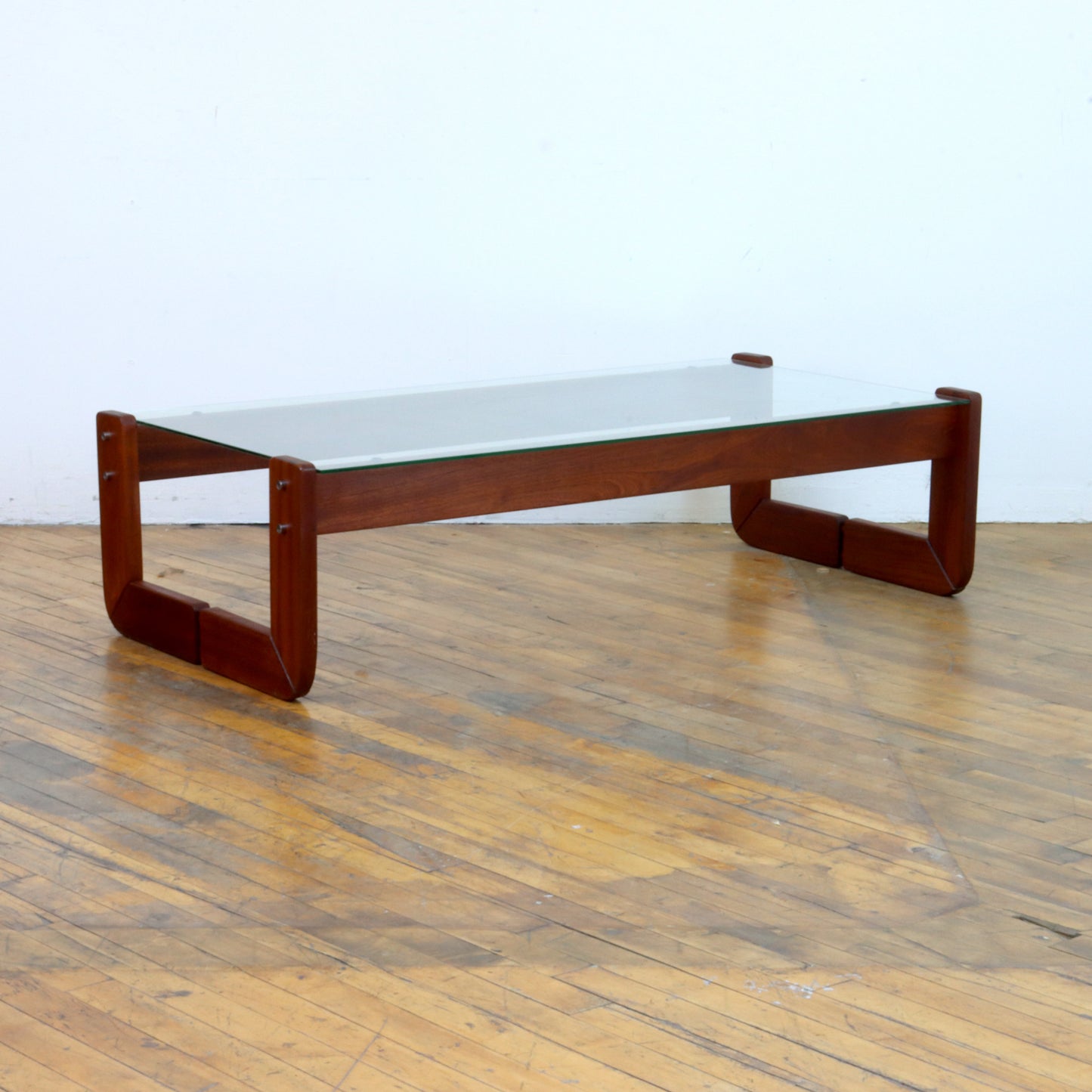 1970s Percival Lafer Rosewood and Glass Coffee Table