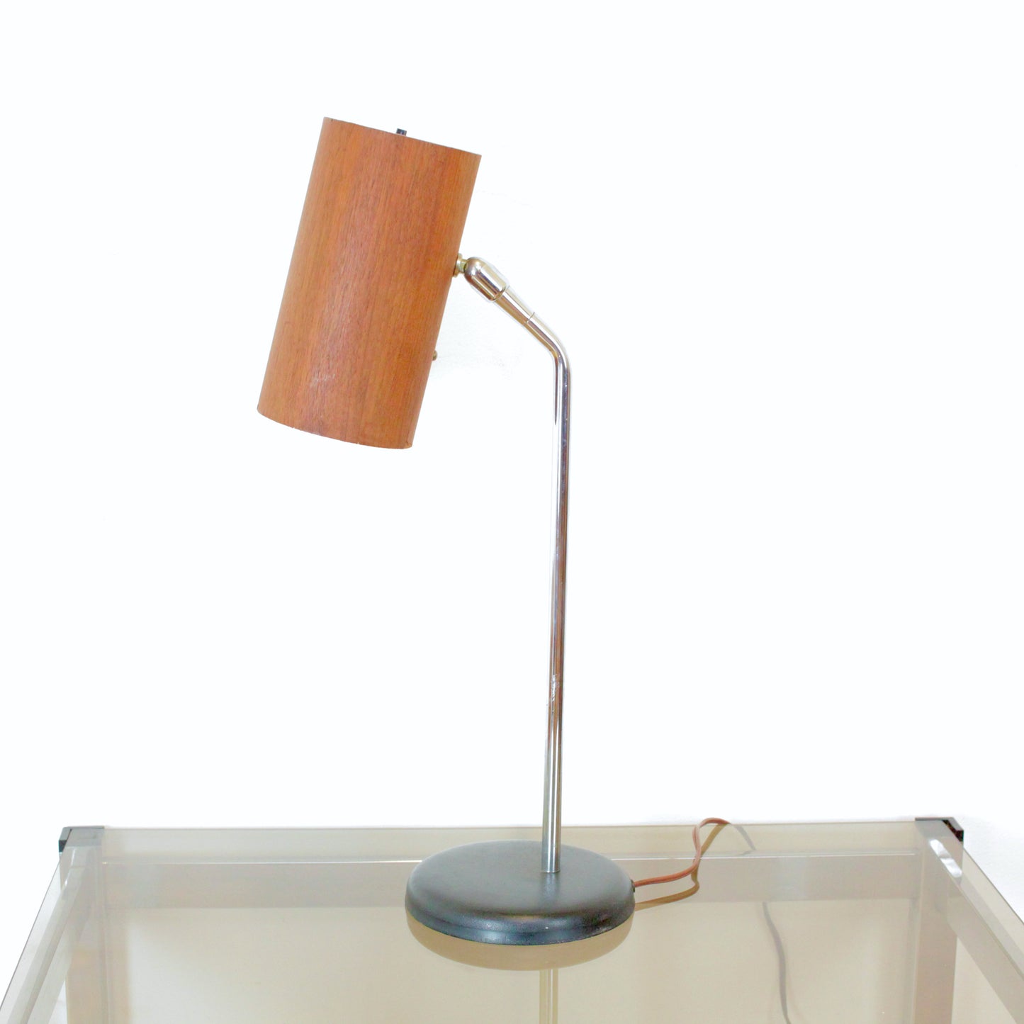1960s Walnut Lamp After George Nelson