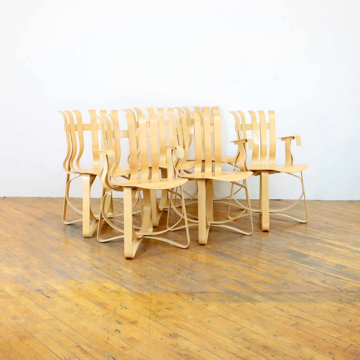 Set of 6 Frank Gehry Hat Trick Chairs