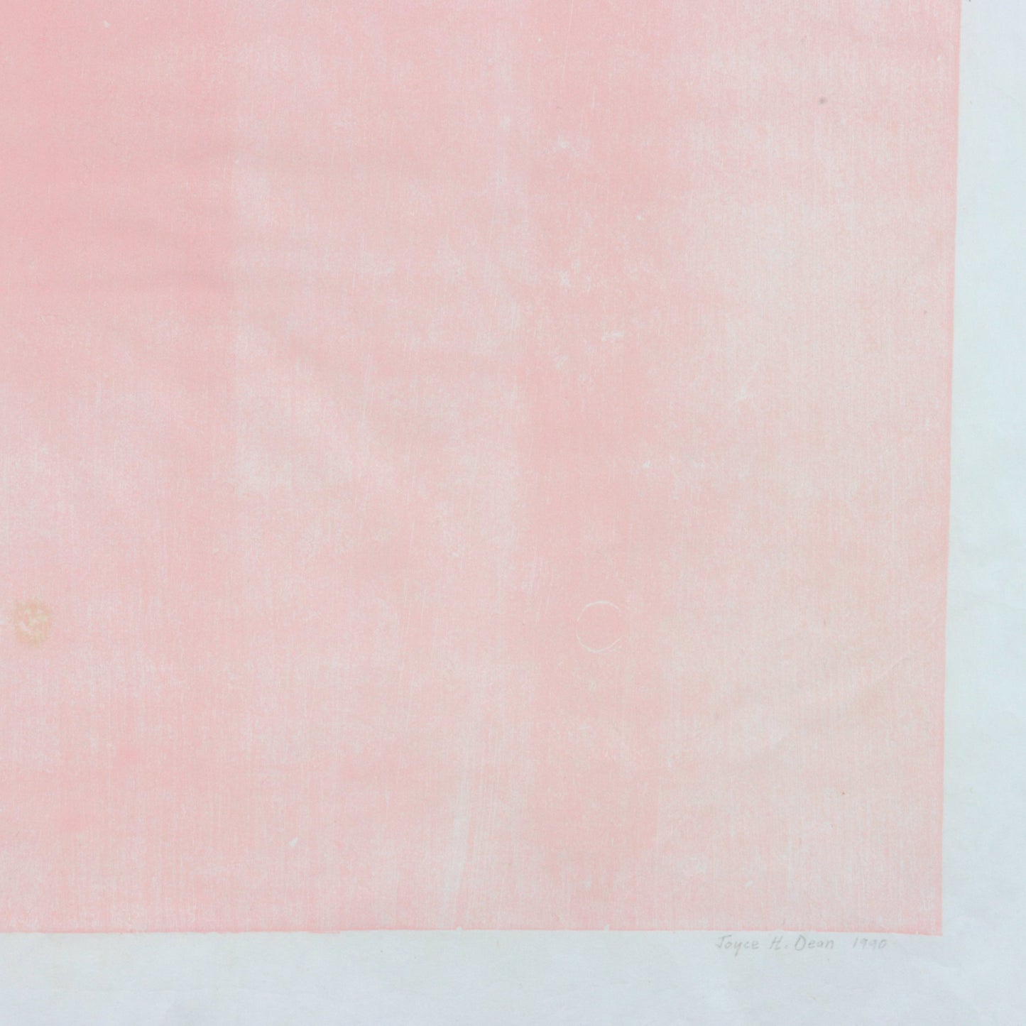 1990 Pink Relief Print by Joyce Dean