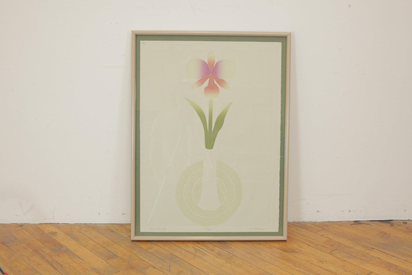 1980s Embossed Flower Print