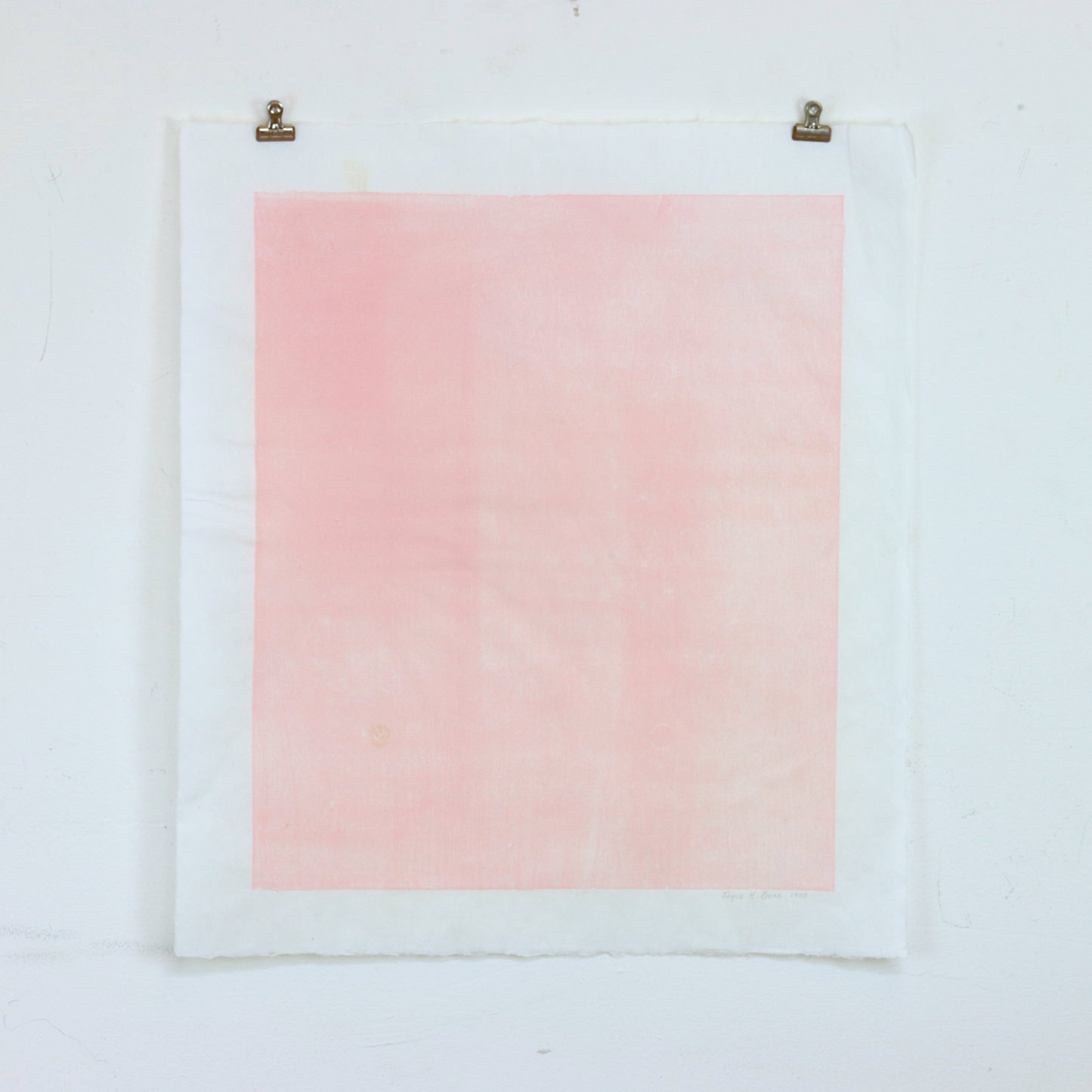 1990 Pink Relief Print by Joyce Dean