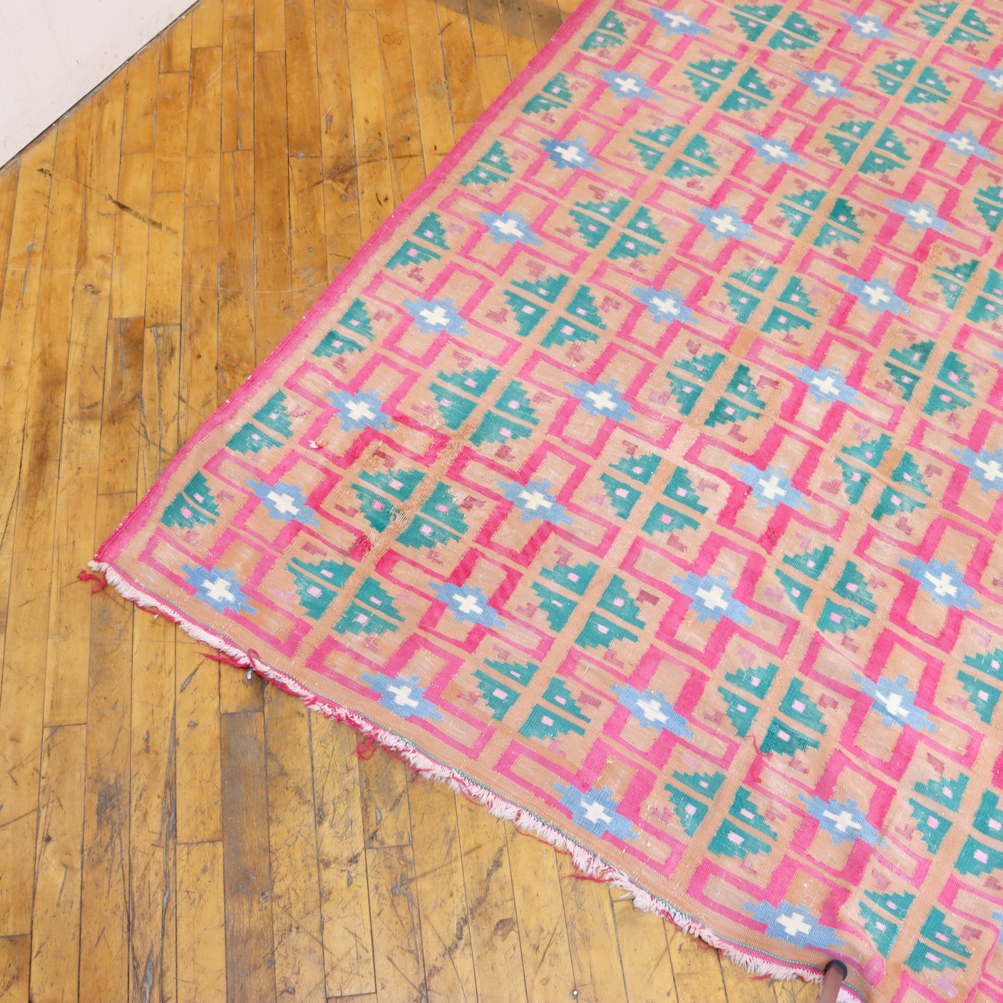 Large Vintage Flat Weave Rug