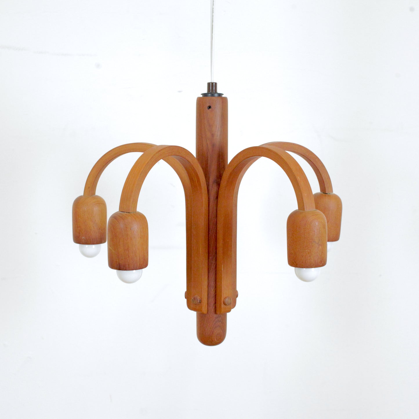 1970s Domus Teak Chandelier