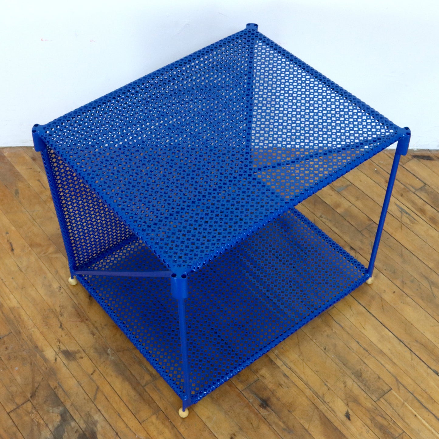 Blue Wire Shelves or Side Tables