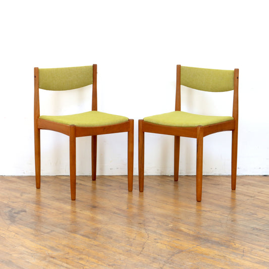 Pair of 1960s Teak Dining Chairs Made in Denmark